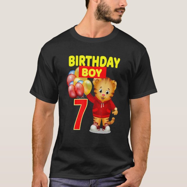 Vebyhogh Daniel Tiger 7 år gammal Småbarn-födelsed T Shirt (Framsida)