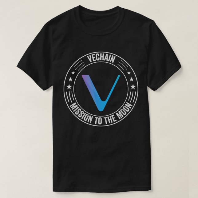 Vechain Uppdrag till Måne VET Crypto Coin HODL T Shirt (Design framsida)