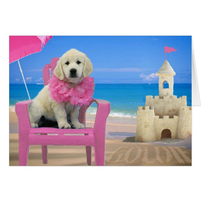 Vecka 8 - Strand Goldie Hälsningskort (Framsidan Horizontal)