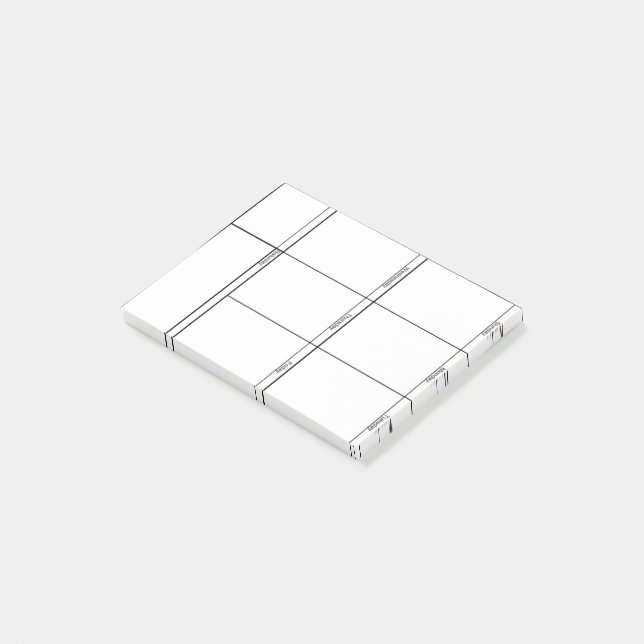 Vecka på en snabbtitt post-it block (Vinklad)