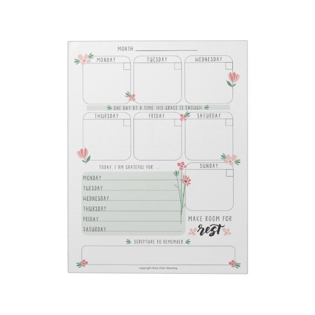 Vecka vid ett anteckningsblock med snabbplanering (Roterad)