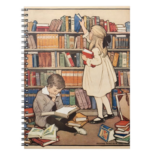 Veckans antika barnbok Biblioteksillustration Anteckningsbok (Framsidan)