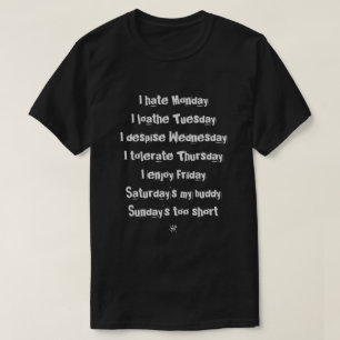 Veckans dagar t shirt
