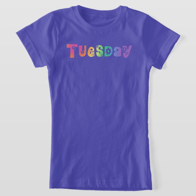 Veckans helgdag tisdag t shirt (Laydown)