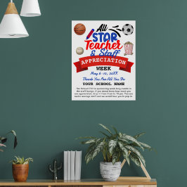 Veckans stjärna PTO-schema för lärarveckan Poster