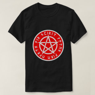 Veckanvitt och rött pentagram tee shirt