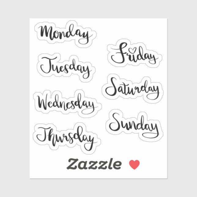 Veckendagar Klistermärken (Ark)