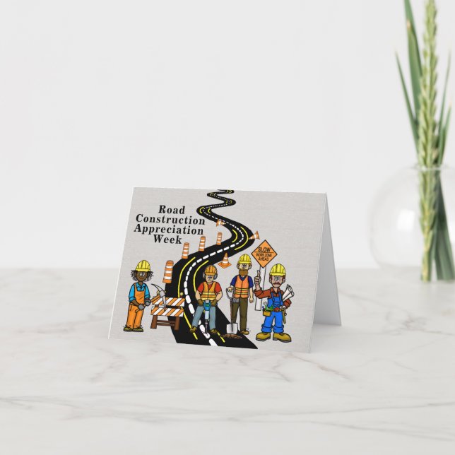 Veckenkort för uppskattningsvecka för vägbyggen kort (Framsida)