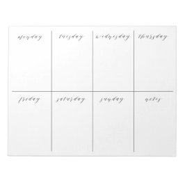 Veckenplanerad tom kalender anteckningsblock