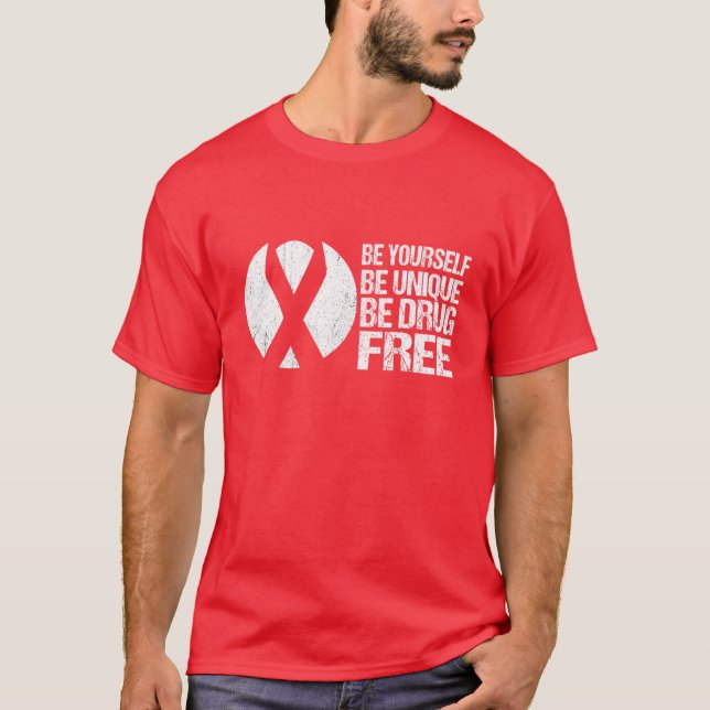 Vecknet Red Ribbon Week Awareness 2021, var din eg T Shirt (Framsida)