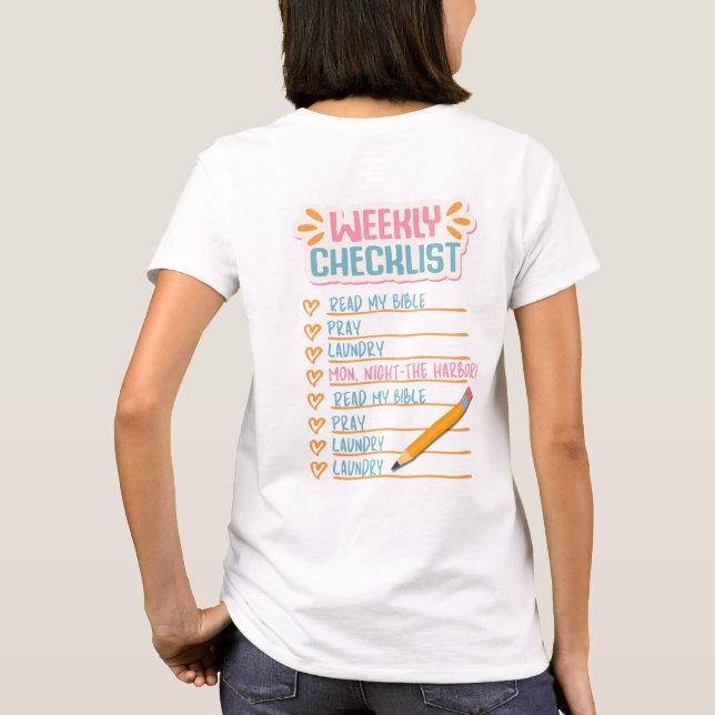 Veckochecklista T-Shirt (Baksida)