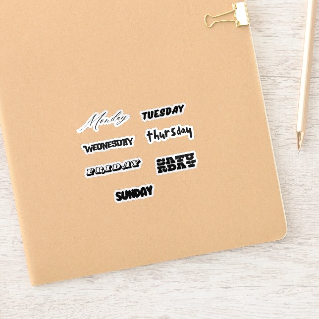 Veckodagsdekaler Set Klistermärken (Anteckningsbok)
