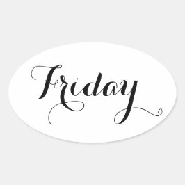 Veckodagstickers: Fredag Ovalt Klistermärke