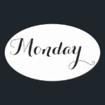 Veckodagstips: måndag ovalt klistermärke<br><div class="desc">Njut av de här veckodagarnas Journal-klistermärken i Esperanto. Du kan fritt anpassa det här objektet med hjälp av alternativen. Fred!</div>