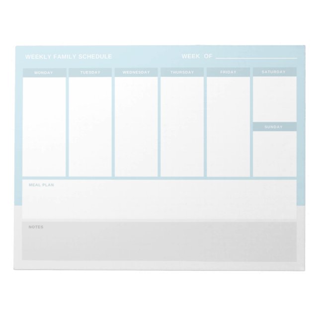 Veckofamiljschema Anteckningsblock (Framsida)