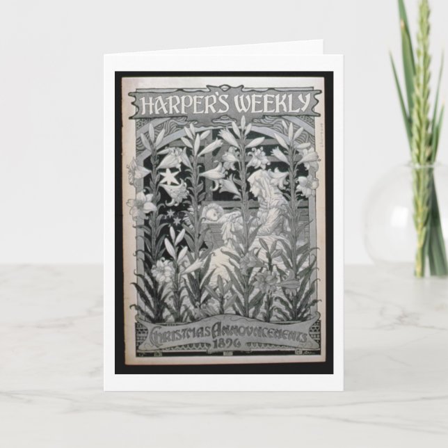 "Veckoharpers", julmeddelanden 1896 (l Helgkort (Framsida)