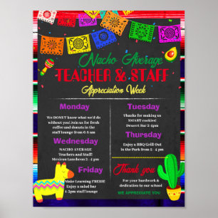 Veckomall för Nacho Average Teacher-utvärdering Poster