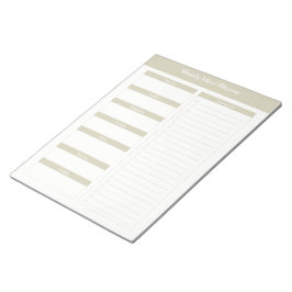 Veckomålsplan - Taupe Anteckningsblock