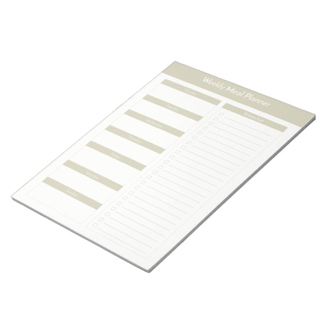 Veckomålsplan - Taupe Anteckningsblock (Vinklad)