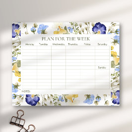 Veckoplanerare för vildblommor anteckningsblock