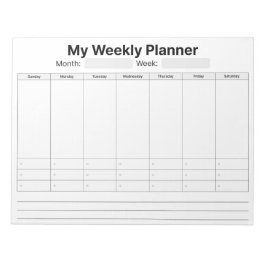 Veckoplanering Anteckningsblock