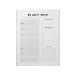 Veckoplanering Anteckningsblock