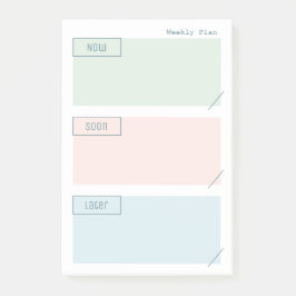 Veckoplanering - bokför anteckningar post-it block