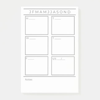 Veckoplanering - bokför anteckningsblock 4" x 6" post-it block