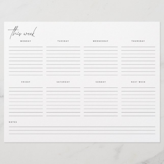 Veckoplanering - ej uppdaterad kalender (Framsida)