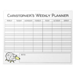 Veckoplanering för anpassning med Namn Choice. Anteckningsblock