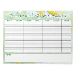 Veckoplanering för anpassning med Namn Choice. Anteckningsblock