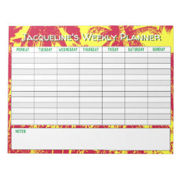 Veckoplanering för anpassning med Namn Choice. Anteckningsblock