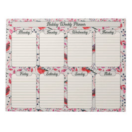 Veckoplanering för julvinterfåglar anteckningsblock