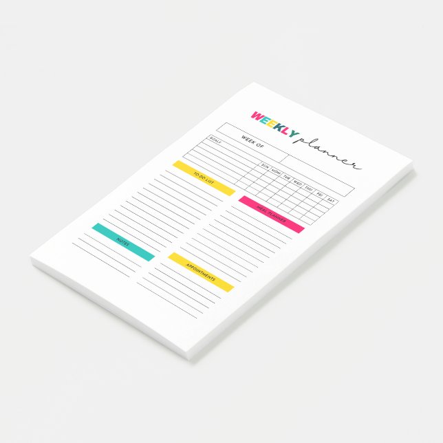 Veckoplanering Journal Post-it Block (Vinklad)