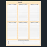 Veckoplanering | Odaterad lista över att göra (Ora Reklamblad<br><div class="desc">Håll dig organiserad och öka produktiviteten med den här utskriftsmöjligheten för veckovisa program! Perfekt för studenter, upptagna professioneller, mammor eller någon som tittar att planera sin vecka med lätthet. Vad du kommer att få: Bekvämt designade layouter för veckoprogram i pastellorange. Odaterat format - börja använda när som helst på året....</div>