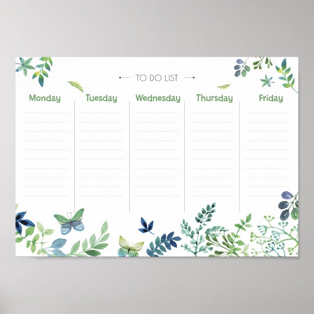 Veckoplanering om du vill göra blommigten för vatt poster (Framsidan)