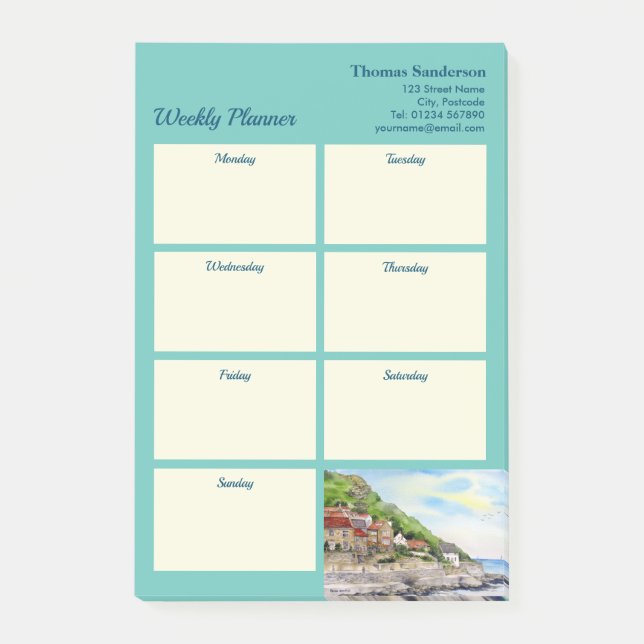 Veckoplanering Runswick Bay Yorkshire England  Post-it Block (Framsida)