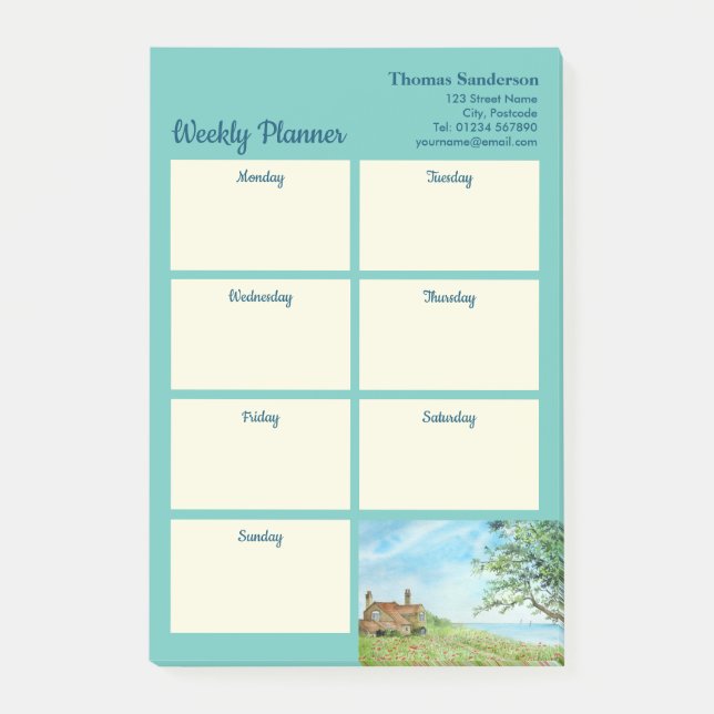 Veckoplanering Sommarvallmo Fält Kusten Post-it Block (Framsida)