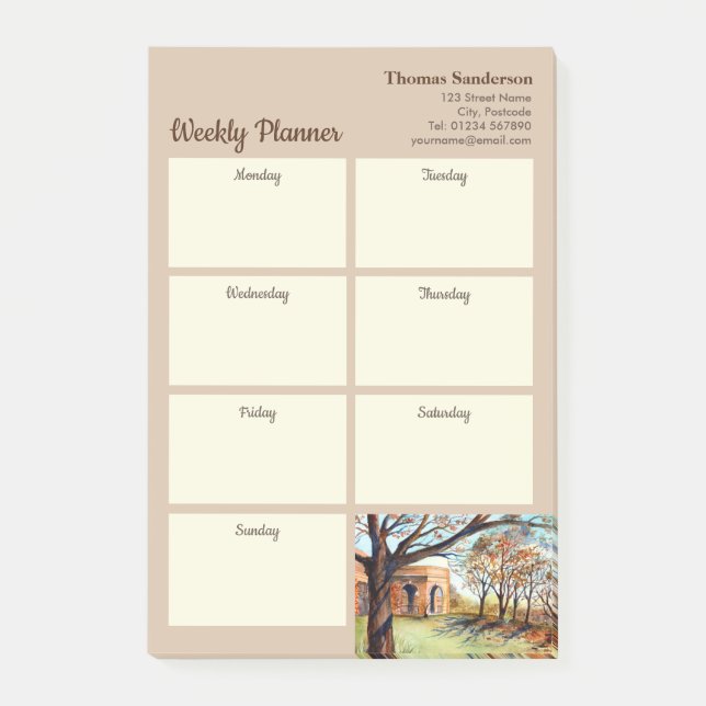 Veckoplanering Valley Garden Harrogate England Post-it Block (Framsida)