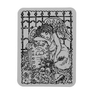 VECKORGARDIANGEL, CEMETERY MOURNING SYMPATHY MAGNET