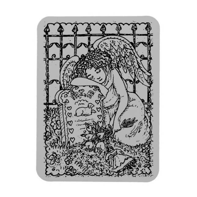 VECKORGARDIANGEL, CEMETERY MOURNING SYMPATHY MAGNET (Vertikal)