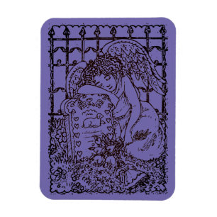 VECKORGARDIANGEL, CEMETERY MOURNING SYMPATHY MAGNET
