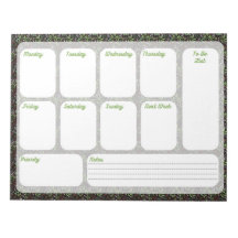 Veckosaklista planerare anteckningsblock