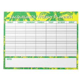 Veckoschema att anpassa med namnval. anteckningsblock