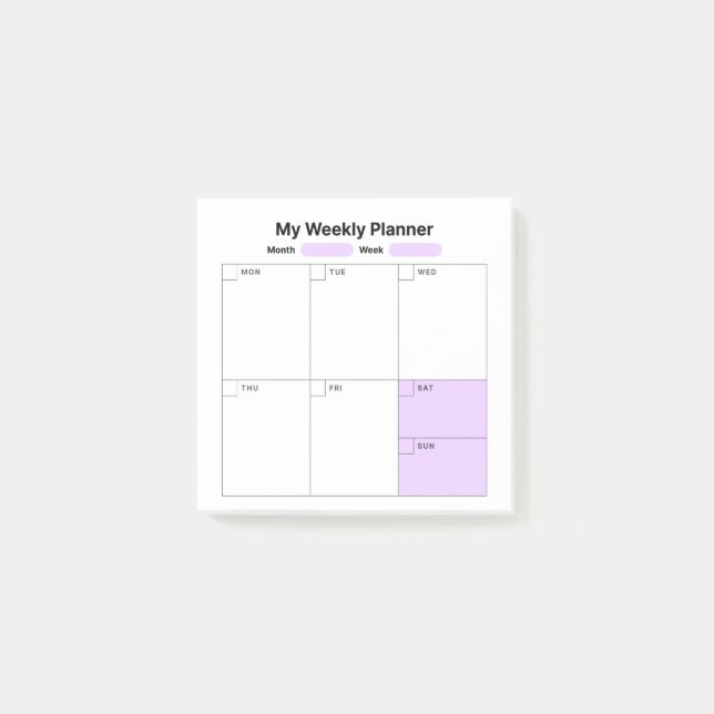 Veckostudieplan Post-it Block (Framsida)