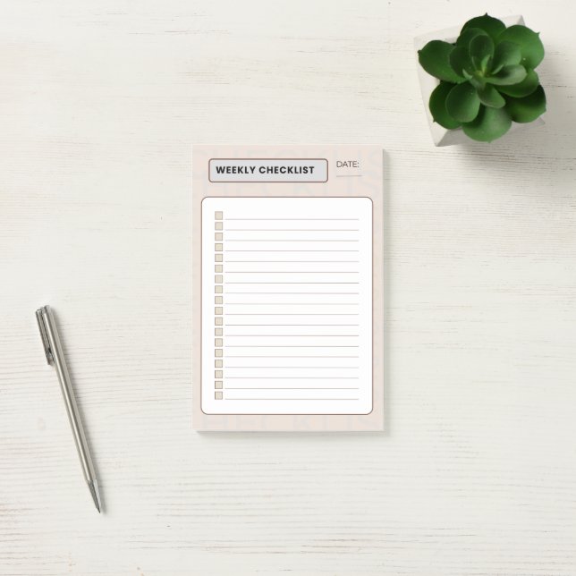 veckovis checklista post-it block (Kontor)