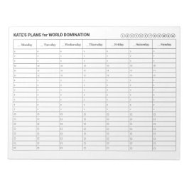 Veckovis Möte schema med aktiviteter Anteckningsblock