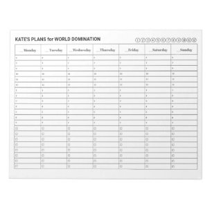 Veckovis Möte schema med aktiviteter Anteckningsblock