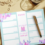 Veckovis planering varje dag för att göra Rosa av  Anteckningsblock<br><div class="desc">Planner med 12 anpassningsbar per vecka för att du ska kunna prioritera uppgifter, organisera din vecka och behålla dina dockor på ett ställe! Utformningen har delikata fjärilar i en söt palett med mint turkos, rosa och lilak. Mallen är inställd för att du ska kunna lägga till ditt namn och din...</div>