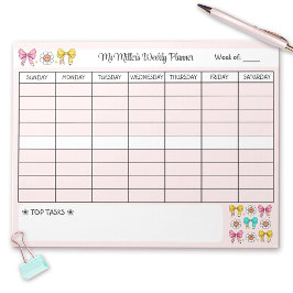 Veckovis planner Cute School Teacher Namn på väg Anteckningsblock